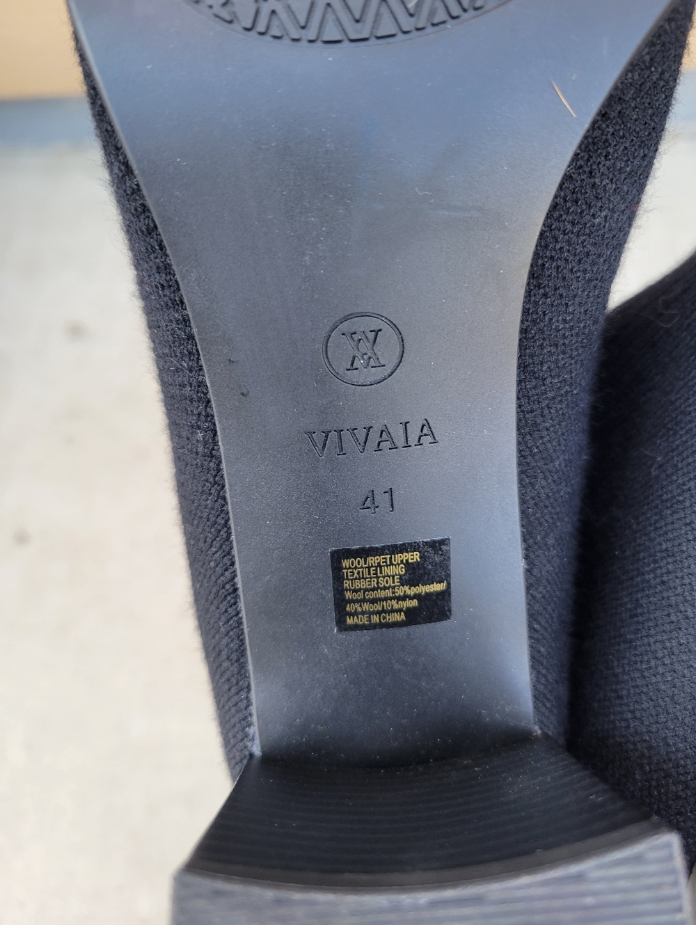VIVAIA Tessa Round-Toe Water-Repellent Wool Knee High Boots Black Size 41/9.5 - Picture 11 of 12